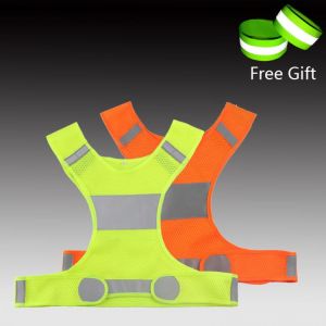 Reflective Clothing Sports Set Vest and Wristbands Ankle High Visibility Reflective Clothing Glow in the Dark Luminous Ribbon