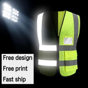 Reflective Safety Vest Custom LOGO High Visibility Sanitation Work Vest Construction Work Uniforms Engineer Safety Vest