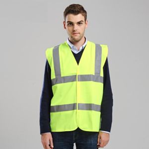 High quality high visibility safety clothing  reflective workwear mens vest waistcoat large size s-xxxl fluorescent yellow