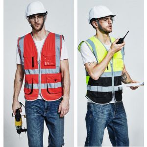SFVest Vest High Visibility Hi Viz Reflective Safety Waistcoat Traffic Vest Multi Pocket Waistcoat For Men Free Shipping