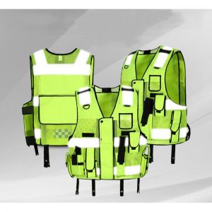 Cycling Vest Reflective Safety Vest High Visibility Multi Pockets Tool Vest Mesh Waterproof  Traffic Police Construction Vests