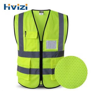 Reflective Safety Vest With Pockets Working Clothes Hi Vis Jacket Mesh Vest For Summer