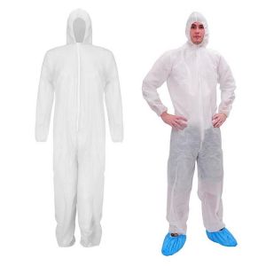 1/5/10pc Disposable Coverall One piece Full Body Suits Isolation Clothiing with Elastic Wrist Dustproof Protective Suit A50
