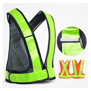 High Visibility Reflective Safety Vest V Shaped Waistcoat Construction Protective Clothing Sanitation Utility Traffic Workwear