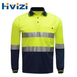 Reflective Safety Long Sleeves Shirt High Visibility Road Work Tee Tops Protective Clothes For Construction Workwear