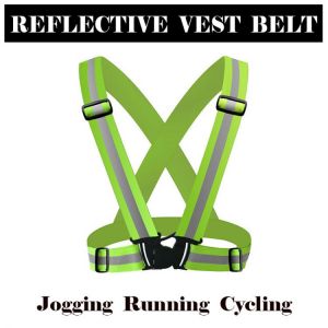 Reflective Safety Vest belt high visibility Reflective elasticated Strips waistcoat belt for night Jogging  Running  Cycling
