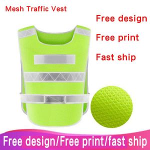 Adjustable Safety car Vest Reflective Jacket Security Guard Waistcoat traffic Outdoor Working Vest Mesh Motorcycle sports vest