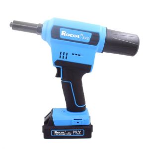 Electric Rivet Gun Power Riveting Tool Automatic Blind Riveter Rivet Nut Gun 1/4" Capacity Steel Aluminum Rivet Charger Batte