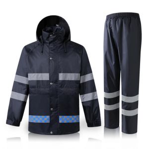 Hi Vis Jacket Navy Blue Safety Jacket Workwear Men Waterproof Rainwear Rain suit Rain coat