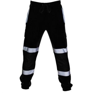 Men Road Work High Visibility Overalls Casual Pocket Work Cycling Trouser Pants Men's Reflective Training Sports Pants