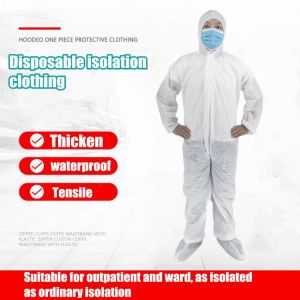 Hooded White Disposable Coverall Chemical Hazmat Isolation Suit Protective Clothing werkkleding Work clothing Workwear Work Wear