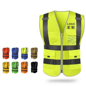 Reflective Vest High Visibility Multi Pocket Safety Gear Outdoor Protector Tank Top Construction Security Guard Outer Wear