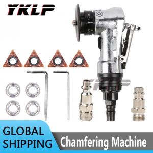 Metal Deburring Pneumatic Chamfering Machine Hand Hold Deburring Adjustable Depth & 2 Wrenches With Two Blades