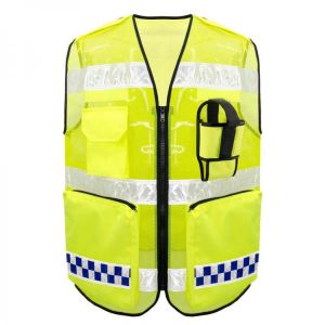 ZUJA Yellow Mesh PVC Reflective Tape Safety High Visibility Tactical Vest