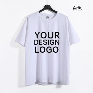 100% Cotton Men's Short Sleeve Heavyweight Crew Neck  Top Tee DIY Your Own Design Brand Logo Print Clothes Souvenir Team Shir