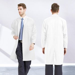 White Uniform Lab Coat Long Sleeve Snickers Workwear Jacket Cotton Doctor Pocket Lab Scrubs Uniforms Medical Chemistry Coats