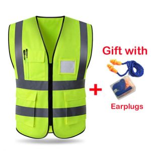 2021 High Visibility Reflective Safety Vest Work Reflective Vest Multi Pockets Workwear Safety Waistcoat Man Women Safety Vest