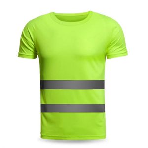 Reflective T-shirt Work Clothing Quick Dry Car Traffic Roadwork Outdoor Sports Men Women High Visibility Short Sleeve Free Shipp