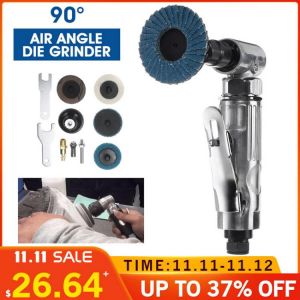 1/4 Air Angle Die Grinder 90 ° Pneumatic Grinding Machine Mini Poratble Tools Cut Off Polisher Mill Engraving Tool Set