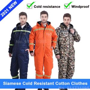 Winter Work Clothes Warm Padded Jacket Thick Hooded Work Clothes Cold Wind And Dustproof Outdoor Winter Work Clothes