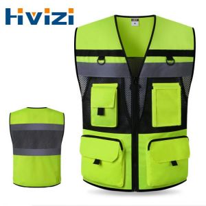 High Visibility Reflective Safety Vest Safety Clothing Work Reflective Vest Multi Pockets Workwear Safety Waistcoat Jacket