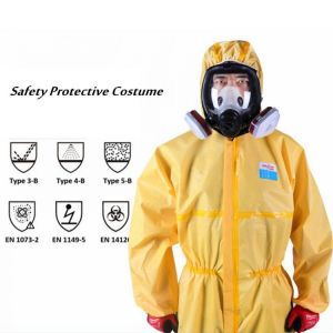Splash Proof Work Protective Suit Chemical Industry Acid And Alkali Resistant Safety Protective Overalls with Hat