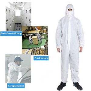 Disposable Jumpsuit Hazmat Sui Oil-Resistant Work Safety Clothing Spary Painting Cover All Protection Clothes Overall Suit