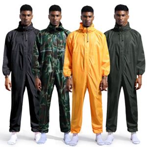 New Waterproof Coverall Hat Oil-Resistant Work Safety Clothing Raincoat For Sparying Painting Factory Clothes Overall Suit
