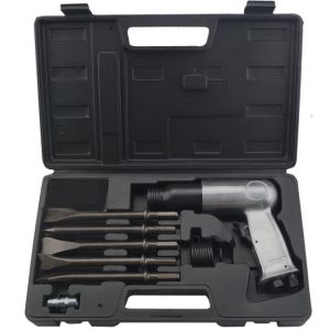 190mm Air Hammer Pneumatic Gun Tool Set Heavy Duty Shock Absorbing With 4pcs Chisels Ergonomic Grip
