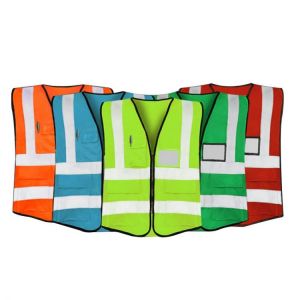 HI VIS VIS EXECUTIVE VEST HIGH VISIBILITY WORK WAISTCOAT REFLECTIVE SAFETY CLOTHING TOPS ORANGE YELLOW BLUE RED ORANGE GREEN