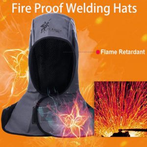 Gray Black FR Cotton Welding Hats Washable Fire Proof Flame Retardant Helmet Scarf Comfort Neck Face Protection Hood Welder Cap