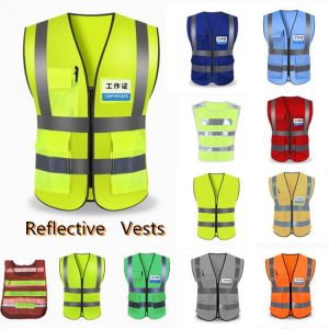 High Visibility Safety Vest Reflective Clothes Pockets Work Jacket Safety Protective Clothing Shirts Traffic Warning Waistcoat