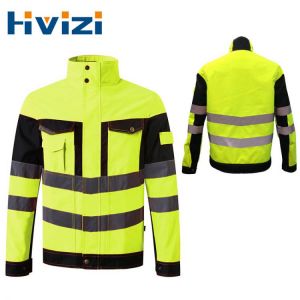 Yellow Jacket Men Safety Clothing With High Visibility Silver Reflective Tape Oxford Waterproof Work Jacket Pink Coat Women