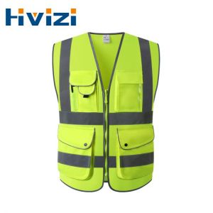 High Visibility Reflective Vest Moto Night Riding Jacket Clothing hi vis Workwear Construction Work Safety Vest  Men Summer Vest