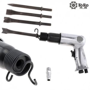 TORO 9190 190mm Professional Handheld Pistol Gas Shovels Air Hammer Small Rust Remover Cutting Pneumatic Tools with 4 Chisels