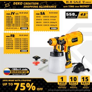Spray Gun , DKSG55K1/20VDKCX01 High Power Electric Paint Sprayer,3 Nozzle & 800 ml Large capacity,HVLP, Easy Spraying by DEKO