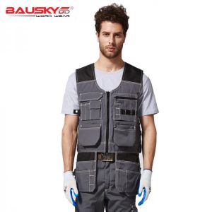 Dark Grey Tool Working Vest Multi Pockets Workwear Work Clothes