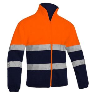 Hi Vis Reflective Men's Cycling Winter Jacket Long Sleeve Polyester Windproof Thermal Fleece Riding Bike Bicycle MTB Jersey