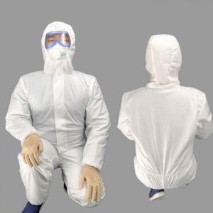 High Quality 1Set Breathable Coverall Hooded Protective Suit Gown Reusable Isolation Protective Clothing with Elastic Wristband