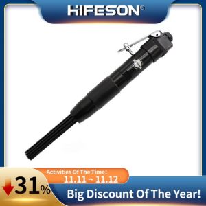 HIFESON Powerful Pneumatic Air Scalers Rust Removal Gun E2 3mm 12 Needle Straight Air Rust Remover Tools Polisher