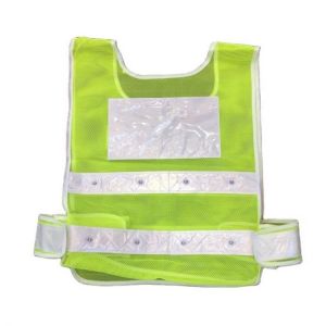 LED Road Traffic Safety Reflective Warning Clothing High Visibility Fluorescent Yellow Mesh Vest
