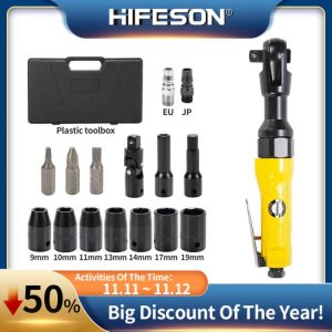 HIFESON 1/2 Inch Pneumatic/Air Ratchet Wrench Tools Mini Ratchet WrenchSquare Drive Straight Shank Drive Straight Shank