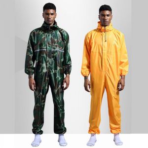 Waterproof Overalls Hooded Rain Coveralls Work Clothing Dust-proof Paint Spray Unisex Raincoat Workwear Safety Suits S-XXXL