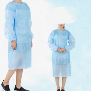 10 Pack Non-woven Blue Disposable Isolation Gown Protective Isolation Gown Clothing FluidResistant Impervious