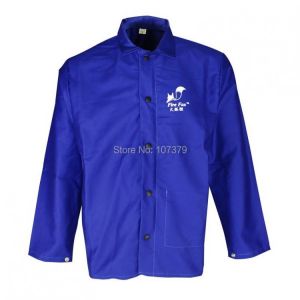 Weldor Apron 9 OZ FR Cotton Blue Flame Retardant Welder Jacket Coverall Fire Proof Welder Pants Safety Welding Clothing
