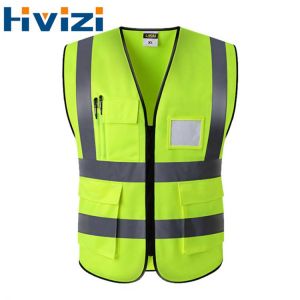 HI VIS EXECUTIVE VEST HIGH VISIBILITY WORK WAISTCOAT REFLECTIVE SAFETY CLOTHING TOPS ORANGE YELLOW BLUE RED GOLDEN GREEN