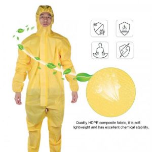 Anti-Static Coverall Yellow Protective Coverall Anti-Static Chemical Acid Alkali Oil Protection Suit Chemical Protective Suit