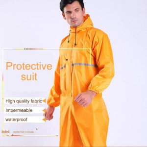 Waterproof Coveralls Dust-proof Spray Paint Polished Work Protective Clothing Rainproof Overalls Workwear Plus Size