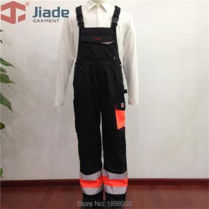 Jiade Adult High Visibility  Bib Pant Men's Work Reflective Bib Pant 65% polyester + 35% cotton overalls