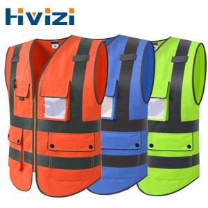 High Visibility Reflective Safety Vest Safety Clothing Work Reflective Vest Multi Pockets Workwear Safety Waistcoat Men
